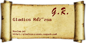 Gladics Rózsa névjegykártya